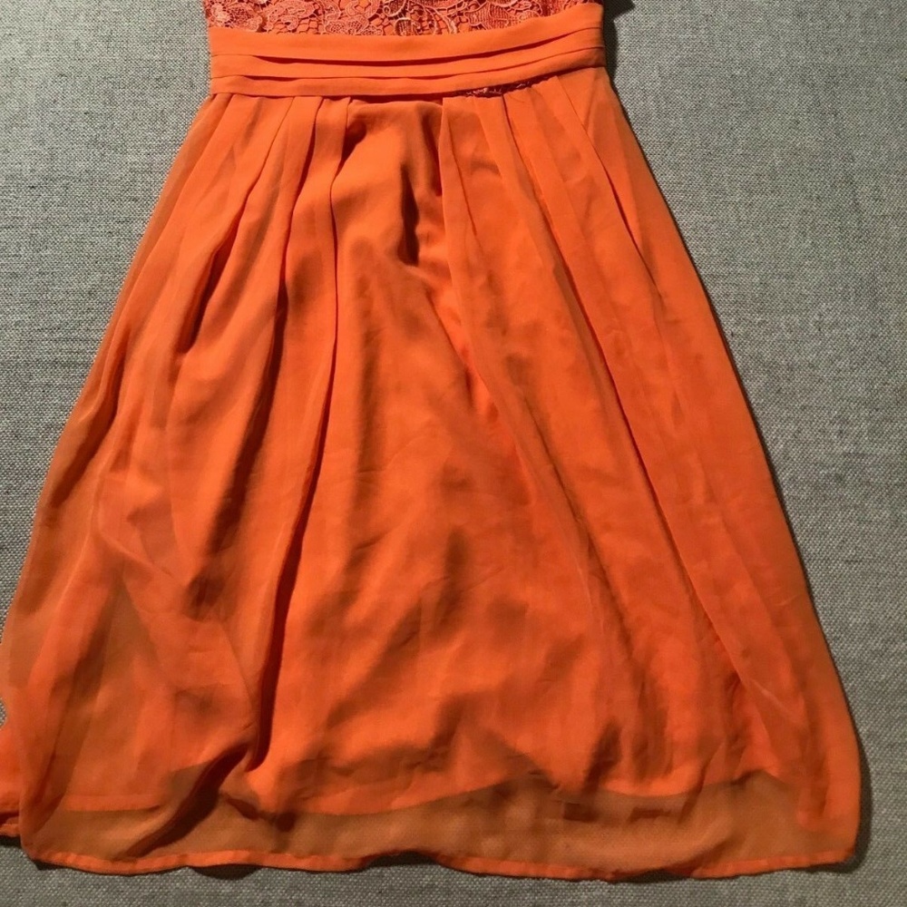 NY & Co Orange Lace Fit & Flare Dress Sz 8 NEW - Picture 2 of 7